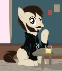 Size: 742x849 | Tagged: safe, artist:earth_pony_colds, derpibooru import, oc, oc only, pony, alcohol, beard, beer, concept art, facial hair, original art, ponified, solo