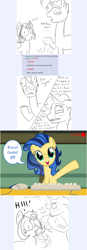 Size: 800x2300 | Tagged: safe, artist:flash equestria photography, artist:strangerdanger, derpibooru import, oc, oc:brann flakes, oc:cookie dough (trottingham), oc:milky way, earth pony, pegasus, pony, unicorn, milkmare of trottingham, 4chan, ask, computer mouse, female, keyboard, male, mare, paper bag, stallion, tumblr