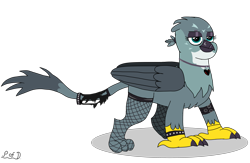 Size: 3992x2600 | Tagged: safe, artist:paw-of-darkness, derpibooru import, gabby, griffon, female, goth, simple background, solo, transparent background