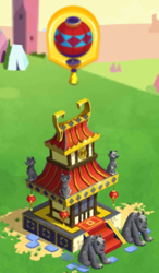 Size: 254x436 | Tagged: safe, derpibooru import, winona, diamond dog, architecture, building, chinese, gameloft, lantern, limited-time story, the anonymous campsite