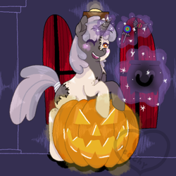 Size: 700x700 | Tagged: safe, artist:peachy-pea, derpibooru import, oc, oc:miss match, pony, unicorn, frankenstein's monster, halloween, holiday, monster mare, solo