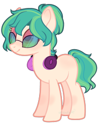 Size: 1480x1776 | Tagged: safe, artist:m-00nlight, derpibooru import, oc, oc:green cross, earth pony, pony, female, headphones, mare, simple background, solo, sunglasses, transparent background