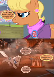 Size: 567x810 | Tagged: safe, derpibooru import, edit, edited screencap, screencap, ms. harshwhinny, slugger, equestria games (episode), g1, my little pony 'n friends, somnambula (episode), abbott and costello, baseball, baseball bat, comic, cropped, dialogue, ear piercing, earring, g1 to g4, generation leap, jewelry, piercing, screencap comic, speech bubble, sports, who's on first?