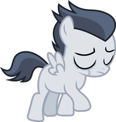 Size: 8610x8990 | Tagged: safe, alternate version, artist:sinkbon, derpibooru import, rumble, pegasus, pony, marks and recreation, absurd resolution, colt, crying, cute, depressed, male, rumblebetes, sad, simple background, solo, tears of sadness, transparent background, vector, wings