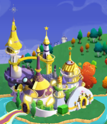 Size: 355x410 | Tagged: safe, derpibooru import, canterlot castle, gameloft, night, scenery