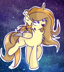 Size: 708x804 | Tagged: safe, artist:mlpcotton-candy-pone, derpibooru import, oc, oc:ivory buttercup, pegasus, pony, chest fluff, female, mare, oc belongs to: dizzy-tm, solo, space