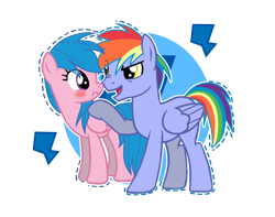 Size: 1200x944 | Tagged: safe, artist:sapphireartemis, derpibooru import, firefly, rainbow blaze, pony, g1, blushing, boop, female, fireblaze, g1 to g4, generation leap, male, noseboop, scrunchy face, shipping, straight