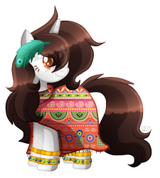 Size: 837x931 | Tagged: safe, artist:sugaryicecreammlp, derpibooru import, oc, oc:feathery night, pony, unicorn, clothes, female, mare, solo, unmoving plaid