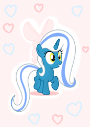 Size: 2039x2894 | Tagged: safe, artist:riofluttershy, derpibooru import, oc, oc only, oc:fleurbelle, pony, unicorn, female, filly, heart, raised hoof, solo, species swap