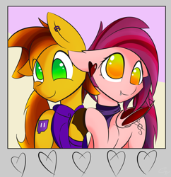 Size: 2282x2360 | Tagged: safe, artist:creepypastapon3, derpibooru import, oc, oc only, oc:twitchyylive, oc:velvet silverwing, bat pony, pony, bat pony oc, cross-eyed, cute, derp, heart, hoofbump