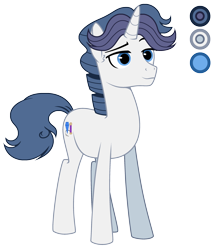 Size: 2570x3008 | Tagged: safe, artist:diamond-chiva, derpibooru import, oc, oc:guthmaer gem, pony, unicorn, male, offspring, parent:fancypants, parent:rarity, parents:raripants, reference sheet, simple background, solo, stallion, transparent background