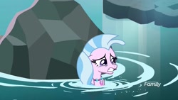 Size: 1920x1080 | Tagged: safe, derpibooru import, screencap, silverstream, seapony (g4), what lies beneath, nightmare cave, solo, teary eyes, water