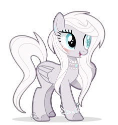 Size: 3473x3697 | Tagged: safe, artist:6-fingers-lover, derpibooru import, oc, oc:white diamond, pegasus, pony, blind eye, female, mare, parent:derpy hooves, parent:rarity, parents:derpity, simple background, solo, transparent background