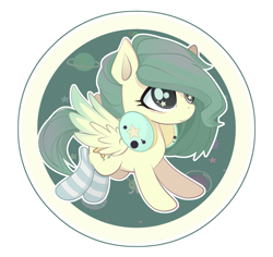 Size: 2523x2379 | Tagged: safe, artist:xsatanielx, derpibooru import, oc, oc only, pony, clothes, commission, female, mare, rcf community, socks, solo, starry eyes, sticker, striped socks, wingding eyes