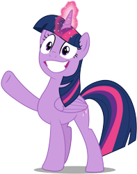 Size: 8736x11070 | Tagged: safe, artist:illumnious, derpibooru import, twilight sparkle, twilight sparkle (alicorn), alicorn, pony, best gift ever, .ai available, absurd resolution, faic, female, grin, mare, simple background, smiling, solo, squee, transparent background, vector