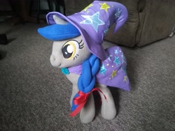 Size: 4160x3120 | Tagged: safe, artist:spritepony, derpibooru import, oc, oc only, oc:sprite, alicorn, alicorn oc, cape, clothes, hat, irl, photo, plushie, solo, trixie's cape, trixie's hat