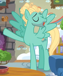 Size: 508x615 | Tagged: safe, derpibooru import, screencap, zephyr breeze, pegasus, pony, flutter brutter, cropped, cutie mark, eyes closed, male, solo, wings