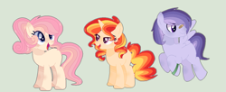 Size: 1151x470 | Tagged: safe, artist:moon-rose-rosie, derpibooru import, oc, oc only, earth pony, pegasus, pony, unicorn, female, male, mare, simple background, stallion