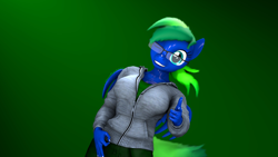 Size: 3840x2160 | Tagged: safe, artist:caveboy2000, derpibooru import, oc, oc:thundy, anthro, pegasus, 3d, anthro oc, breasts, clothes, female, glasses, hand, hand on hip, smiling, solo, source filmmaker, thumbs up, 👌