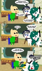 Size: 568x960 | Tagged: source needed, safe, artist:catsofdeath, derpibooru import, oc, oc:conalep, baldi, baldi's basics in education and learning, spanish, translation request