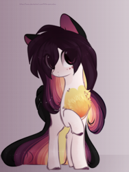 Size: 1600x2128 | Tagged: safe, artist:little-sketches, derpibooru import, oc, oc only, oc:ayaka, earth pony, pony, chest fluff, eye clipping through hair, female, looking at you, mare, ponified, solo