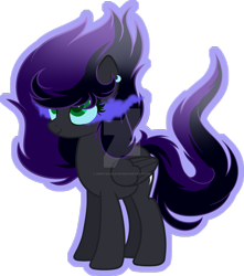 Size: 1024x1158 | Tagged: safe, artist:dinkydoolove, derpibooru import, oc, oc only, oc:night sparkling, pony, offspring, parent:king sombra, parent:princess luna, parents:lumbra, simple background, solo, transparent background