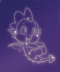 Size: 222x265 | Tagged: safe, artist:amy mebberson, derpibooru import, spike, dragon, spoiler:comic, spoiler:comic75, baby, baby dragon, constellation, cropped, cute, male, night, night sky, sky, smiling, solo, spikabetes, spread wings, stars, tail, winged spike, wings