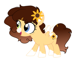 Size: 1280x1035 | Tagged: safe, artist:kokoaponyartist, derpibooru import, oc, oc:sunny seed, pegasus, pony, female, filly, heterochromia, simple background, solo, transparent background, two toned wings