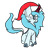 Size: 855x861 | Tagged: safe, artist:exvius, derpibooru import, oc, oc:frost flare, kirin, 2019 community collab, christmas, cloven hooves, derpibooru community collaboration, hat, holiday, kirin oc, santa hat, simple background, sitting, solo, transparent background