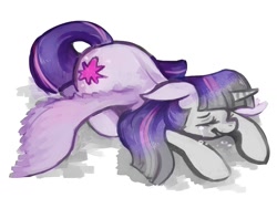 Size: 1400x1000 | Tagged: safe, artist:staticdragon1, derpibooru import, twilight sparkle, twilight sparkle (alicorn), alicorn, pony, color loss, crying, female, mare, solo