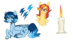 Size: 805x477 | Tagged: safe, artist:s1nb0y, derpibooru import, oc, oc only, oc:candle, oc:electrolite, pegasus, pony, duo, female, glasses, mare, offspring, parent:flash sentry, parent:rainbow dash, parents:flashdash, prone, simple background, transparent background