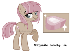 Size: 1024x752 | Tagged: safe, artist:ipandacakes, derpibooru import, oc, oc:morganite, earth pony, pony, female, mare, parent:cloudy quartz, parent:igneous rock, simple background, solo, transparent background