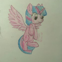 Size: 1080x1080 | Tagged: safe, artist:drawingexobass, derpibooru import, twilight sparkle, twilight sparkle (alicorn), alicorn, pony, solo, traditional art