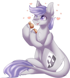 Size: 2075x2326 | Tagged: safe, artist:mauuwde, derpibooru import, oc, oc:thespia, earth pony, pony, cookie, female, food, mare, simple background, solo, transparent background