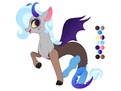 Size: 1024x768 | Tagged: safe, artist:beach-city-mystery-girl, derpibooru import, oc, oc only, draconequus, hybrid, interspecies offspring, offspring, parent:discord, parent:trixie, parents:trixcord, solo