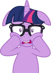 Size: 5000x7124 | Tagged: safe, artist:luckreza8, derpibooru import, sci-twi, twilight sparkle, pony, unicorn, better together, equestria girls, spring breakdown, absurd resolution, equestria girls ponified, female, floppy ears, glasses, looking at you, mare, open mouth, sci-twi's pony reaction, simple background, solo, squishy cheeks, that was fast, transparent background, unicorn sci-twi, vector