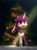 Size: 999x1368 | Tagged: safe, artist:dearmary, artist:xbi, derpibooru import, oc, oc:lapush buns, pony, unicorn, collaboration, bunnycorn, christmas, christmas tree, crepuscular rays, cute, holiday, male, sitting, solo, stallion, tree