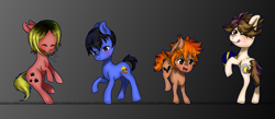 Size: 2300x1000 | Tagged: safe, artist:gardianripu, derpibooru import, pony, achoo, anime, black background, crossover, gradient background, haikyuu, hinata shouyou, kenma kozume, ponified, simple background, sneezing, tobio kageyama, tooru oikawa