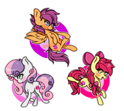 Size: 1500x1350 | Tagged: safe, artist:gardianripu, derpibooru import, apple bloom, scootaloo, sweetie belle, pony, bow, colored pupils, cute, cutie mark crusaders, hair bow, looking at you, older, open mouth, simple background, transparent background, trio