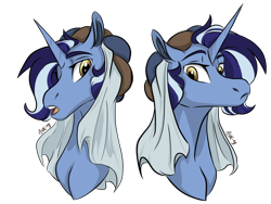 Size: 1024x768 | Tagged: safe, artist:ask-y, derpibooru import, oc, oc:barter bargain, hybrid, bust, male, offspring, parent:hoo'far, parent:trixie, parents:trixfar, portrait, simple background, solo, transparent background