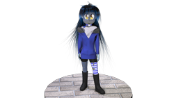 Size: 1920x1080 | Tagged: safe, artist:binary6, derpibooru import, oc, oc only, oc:xenite, anthro, 3d, 3d model, boots, clothes, female, leggings, render, shoes, simple background, socks, solo, transparent background, wip