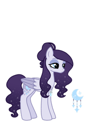 Size: 1280x1711 | Tagged: safe, artist:sandwichbuns, derpibooru import, oc, pegasus, pony, female, mare, parent:princess luna, parent:rarity, parents:rariluna, simple background, solo, transparent background