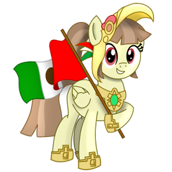 Size: 1000x1000 | Tagged: safe, artist:toyminator900, derpibooru import, oc, oc only, oc:tailcoatl, pegasus, pony, country, flag, hoof hold, hoof shoes, jewelry, looking at you, mexican, mexico, nation ponies, national flag, ponified, simple background, solo, transparent background