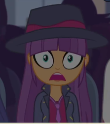 Size: 382x432 | Tagged: safe, derpibooru import, screencap, ginger owlseye, better together, equestria girls, opening night, cropped, cute, fedora, hat