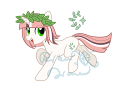 Size: 1280x961 | Tagged: safe, artist:rikadiane, derpibooru import, pony, unicorn, female, laurel wreath, mare, simple background, solo, transparent background