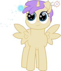 Size: 1715x2000 | Tagged: safe, artist:onil innarin, derpibooru import, alula, princess erroria, alicorn, cute, female, filly, signature, simple background, solo, transparent background, vector, wisp