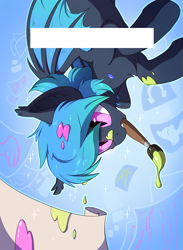 Size: 731x1000 | Tagged: safe, artist:hioshiru, derpibooru import, oc, oc:moondrive, bat pony, pony, badge, derpfest, paint