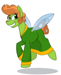 Size: 1550x1900 | Tagged: safe, artist:binkyt11, derpibooru import, flutter pony, pony, crossover, fabulous, fairy, flying, freckles, ginger, grin, male, medibang paint, murfy, ponified, rayman, simple background, smiling, solo, stallion, transparent background