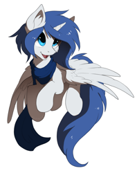 Size: 1230x1552 | Tagged: safe, artist:hioshiru, derpibooru import, oc, oc only, oc:prince nova, alicorn, pony, alicorn oc, clothes, male alicorn, male alicorn oc, scarf, solo