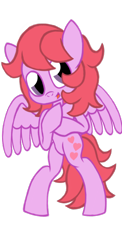 Size: 1080x2220 | Tagged: safe, artist:captshowtime, derpibooru import, heart throb, anthro, pegasus, g1, bipedal, commission, cute, female, g1 to g4, generation leap, heart, heartthrobetes, pink, simple background, solo, transparent background, ych result